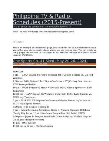 Philippine TV & Radio Schedules (2020) .